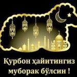 ҚУРБОН ҲАЙИТИНГИЗ МУБОРАК БЎЛСИН!