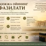 ЗУЛҲИЖЖА ОЙИНИНГ ФАЗИЛАТИ