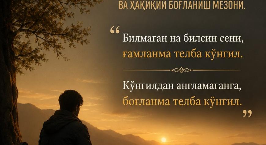 ҚАЛБГА ХИТОБ: АНГЛАНМАГАН ДАРД ВА ҲАҚИҚИЙ БОҒЛАНИШ МЕЗОНИ.