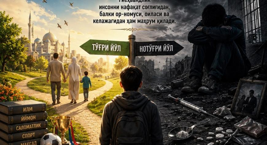 ТЎҒРИ ЙЎЛДАН АДАШТИРУВЧИ ЗАҲАР. ГИЁҲВАНДЛИК — УМР ВА ИЙМОН КУШАНДАСИ