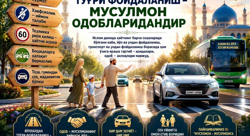 ЙЎЛЛАРДАН ТЎҒРИ ФОЙДАЛАНИШ – МУСУЛМОН ОДОБЛАРИДАНДИР