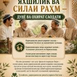 ЯХШИЛИК ВА СИЛАИ РАҲМ — ДУНЁ ВА ОХИРАТ САОДАТИ