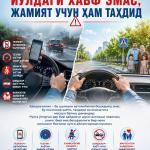 ФАРОСАТСИЗ ҲАЙДОВЧИ – ЙЎЛДАГИ ХАВФ ЭМАС, ЖАМИЯТ УЧУН ҲАМ ТАҲДИД.