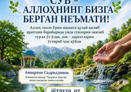 СУВ - АЛЛОҲНИНГ БИЗГА БЕРГАН НЕЪМАТИ!