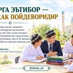 ЁШЛАРГА ЭЪТИБОР — КЕЛАЖАК ПОЙДЕВОРИДИР